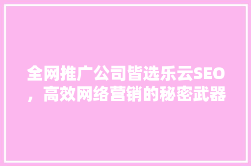 全网推广公司皆选乐云SEO，高效网络营销的秘密武器