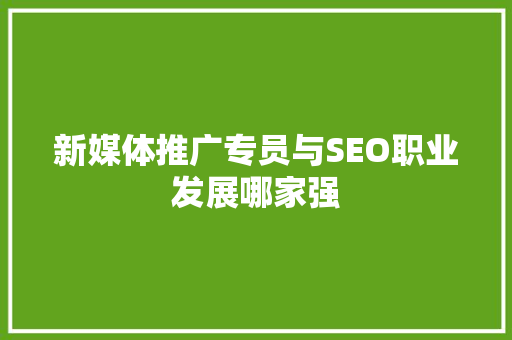 新媒体推广专员与SEO职业发展哪家强