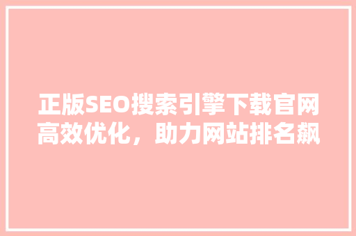 正版SEO搜索引擎下载官网高效优化，助力网站排名飙升