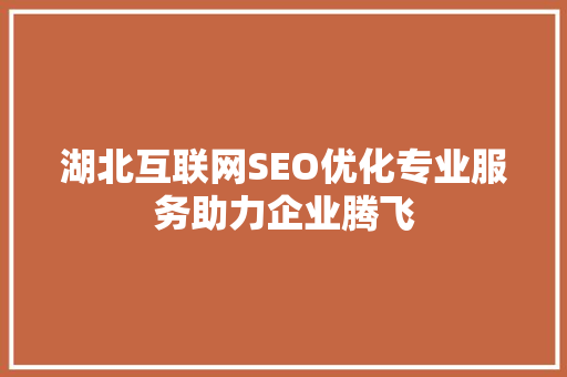 湖北互联网SEO优化专业服务助力企业腾飞