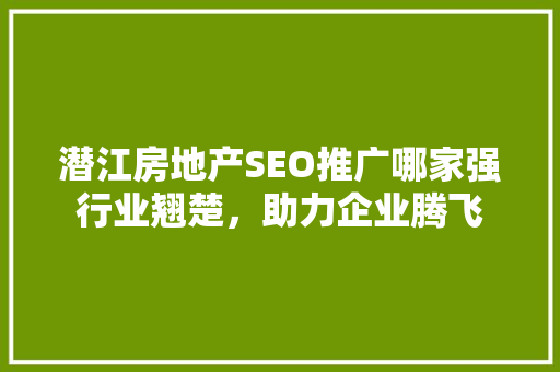 潜江房地产SEO推广哪家强行业翘楚，助力企业腾飞