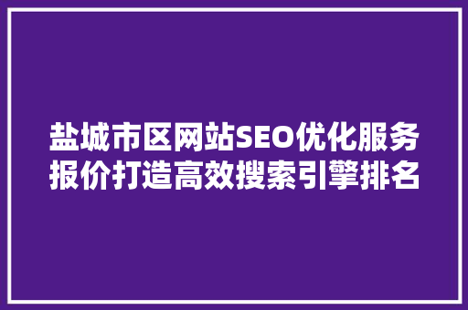 盐城市区网站SEO优化服务报价打造高效搜索引擎排名步骤