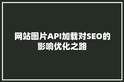 网站图片API加载对SEO的影响优化之路