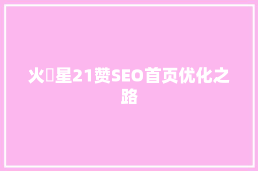 火乚星21赞SEO首页优化之路