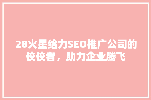 28火星给力SEO推广公司的佼佼者，助力企业腾飞