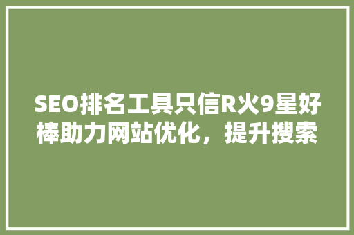 SEO排名工具只信R火9星好棒助力网站优化，提升搜索引擎排名