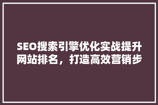 SEO搜索引擎优化实战提升网站排名，打造高效营销步骤