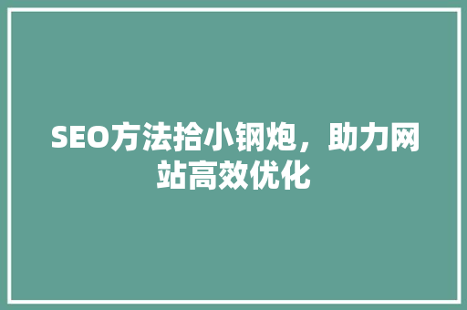 SEO方法拾小钢炮，助力网站高效优化