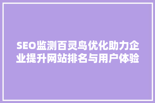 SEO监测百灵鸟优化助力企业提升网站排名与用户体验