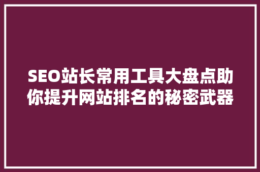SEO站长常用工具大盘点助你提升网站排名的秘密武器