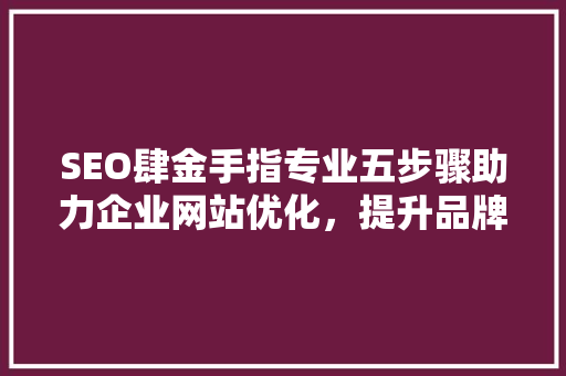 SEO肆金手指专业五步骤助力企业网站优化，提升品牌竞争力