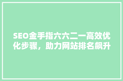 SEO金手指六六二一高效优化步骤，助力网站排名飙升