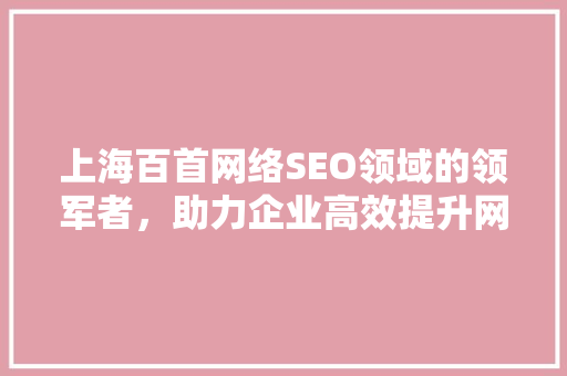 上海百首网络SEO领域的领军者，助力企业高效提升网络曝光度