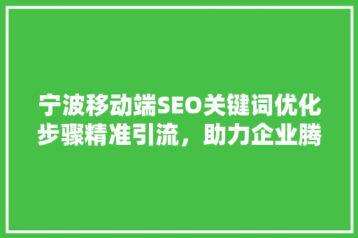 宁波移动端SEO关键词优化步骤精准引流，助力企业腾飞