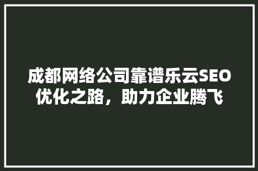 成都网络公司靠谱乐云SEO优化之路，助力企业腾飞