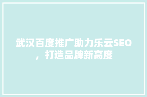 武汉百度推广助力乐云SEO，打造品牌新高度