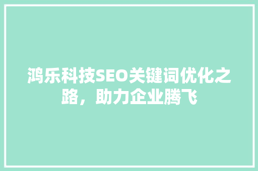 鸿乐科技SEO关键词优化之路，助力企业腾飞