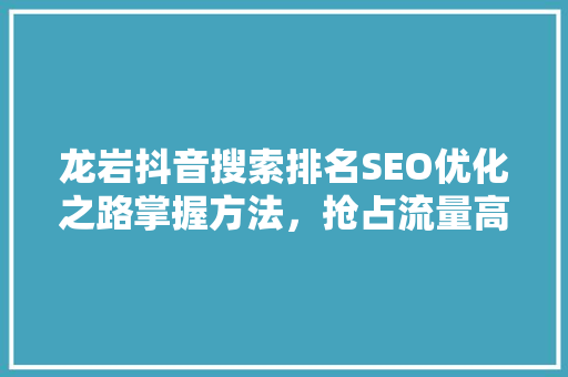 龙岩抖音搜索排名SEO优化之路掌握方法，抢占流量高地