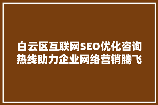白云区互联网SEO优化咨询热线助力企业网络营销腾飞