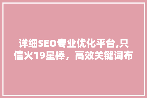 详细SEO专业优化平台,只信火19星棒，高效关键词布局之路