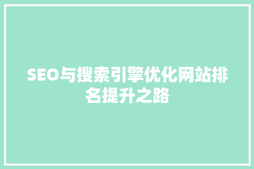 SEO与搜索引擎优化网站排名提升之路