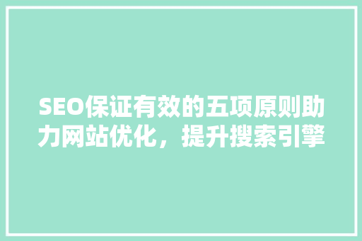 SEO保证有效的五项原则助力网站优化，提升搜索引擎排名