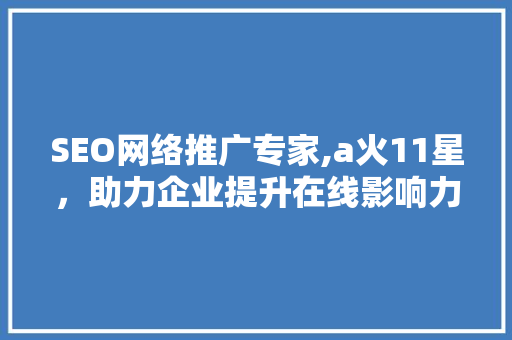 SEO网络推广专家,a火11星，助力企业提升在线影响力