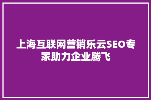 上海互联网营销乐云SEO专家助力企业腾飞