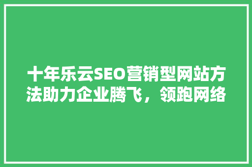 十年乐云SEO营销型网站方法助力企业腾飞，领跑网络时代