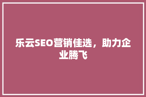 乐云SEO营销佳选，助力企业腾飞