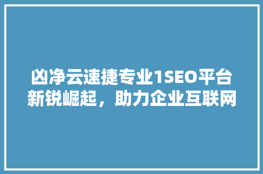 凶净云速捷专业1SEO平台新锐崛起，助力企业互联网营销新篇章