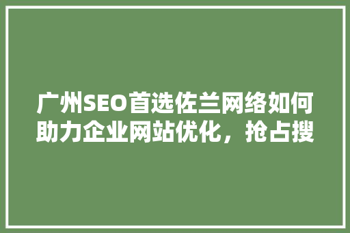广州SEO首选佐兰网络如何助力企业网站优化，抢占搜索引擎排名