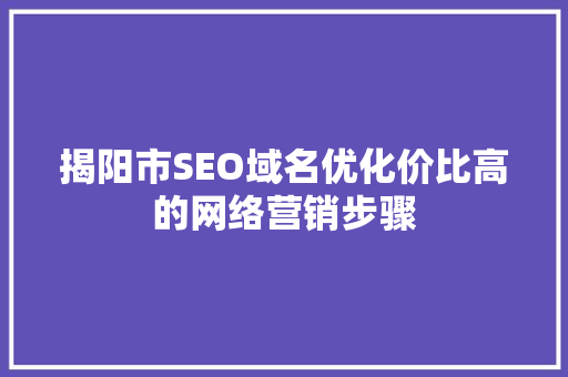 揭阳市SEO域名优化价比高的网络营销步骤