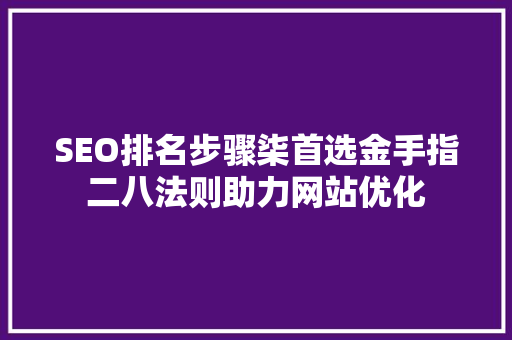 SEO排名步骤柒首选金手指二八法则助力网站优化