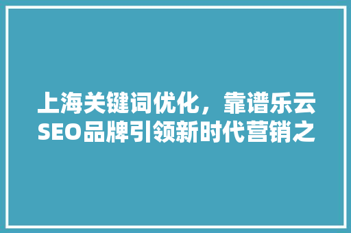 上海关键词优化，靠谱乐云SEO品牌引领新时代营销之路