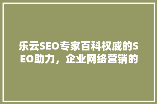 乐云SEO专家百科权威的SEO助力，企业网络营销的得力助手