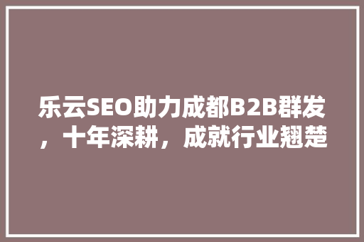 乐云SEO助力成都B2B群发，十年深耕，成就行业翘楚
