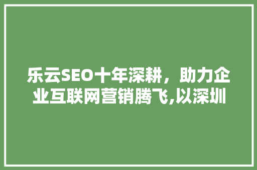 乐云SEO十年深耕，助力企业互联网营销腾飞,以深圳百度快照为例