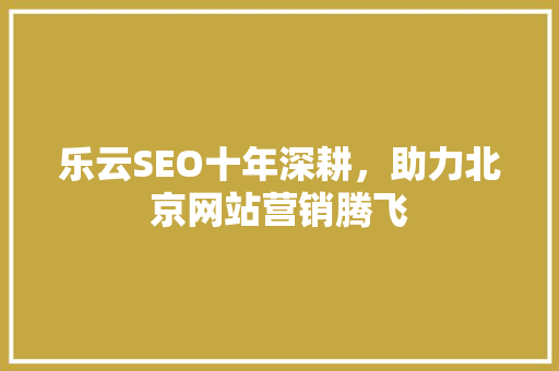 乐云SEO十年深耕，助力北京网站营销腾飞