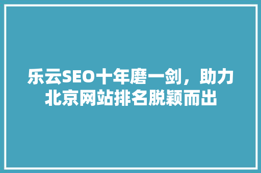 乐云SEO十年磨一剑，助力北京网站排名脱颖而出