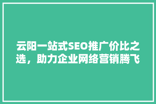 云阳一站式SEO推广价比之选，助力企业网络营销腾飞