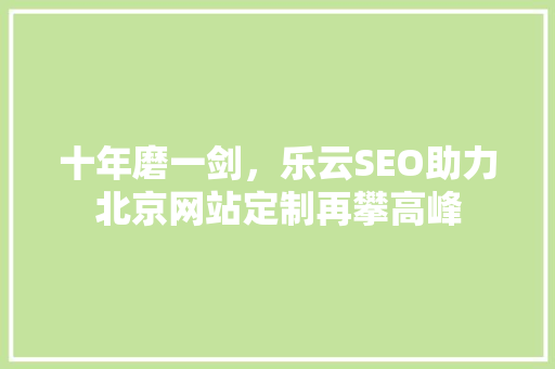 十年磨一剑，乐云SEO助力北京网站定制再攀高峰