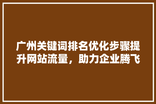 广州关键词排名优化步骤提升网站流量，助力企业腾飞