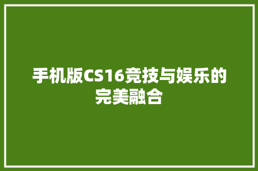 手机版CS16竞技与娱乐的完美融合