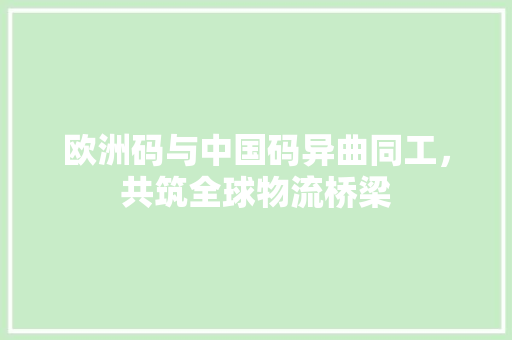 欧洲码与中国码异曲同工，共筑全球物流桥梁