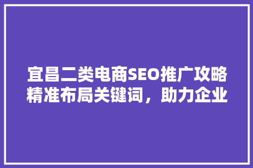 宜昌二类电商SEO推广攻略精准布局关键词，助力企业腾飞