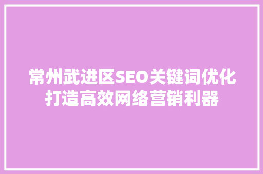 常州武进区SEO关键词优化打造高效网络营销利器