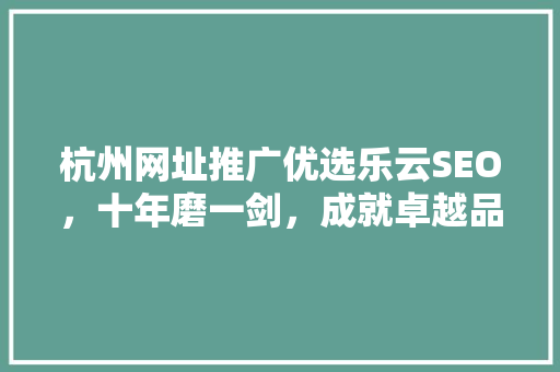 杭州网址推广优选乐云SEO，十年磨一剑，成就卓越品牌