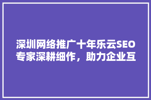 深圳网络推广十年乐云SEO专家深耕细作，助力企业互联网腾飞