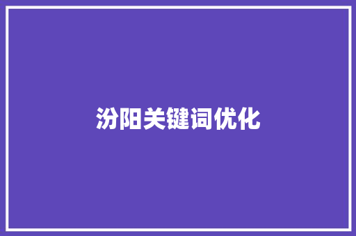 汾阳关键词优化